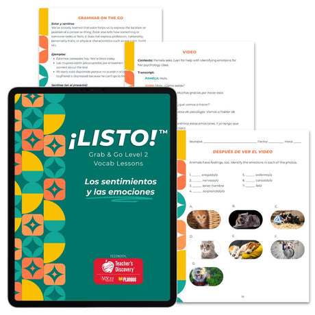 ¡Listo!™ Grab & Go Level 2 Vocab Lessons: Los sentimientos y las emociones Download