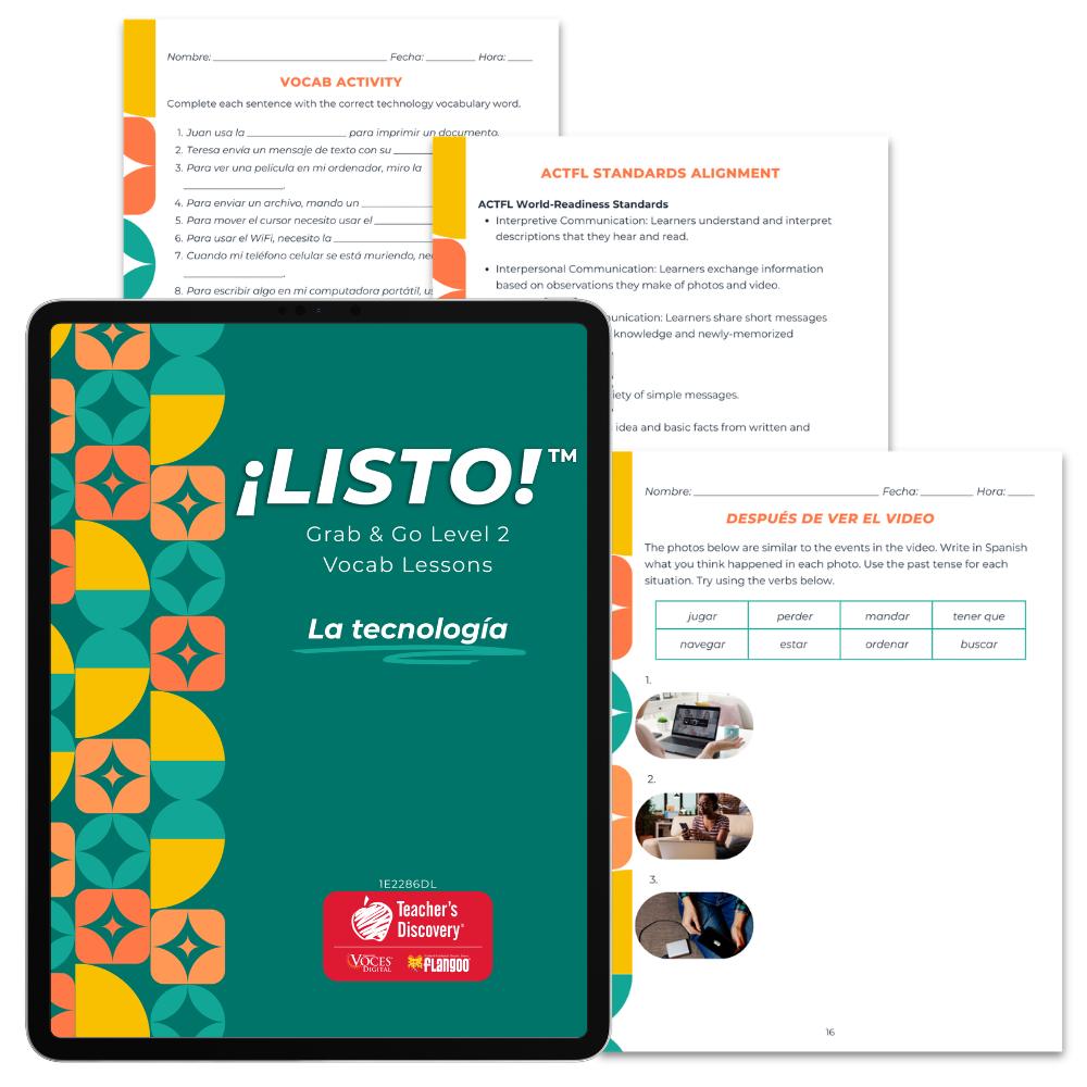 ¡Listo!™ Grab & Go Level 2 Vocab Lessons Set of 5 Downloads