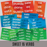 Sweet 16 Verbs - Spanish - Mini-Posters - Set of 12