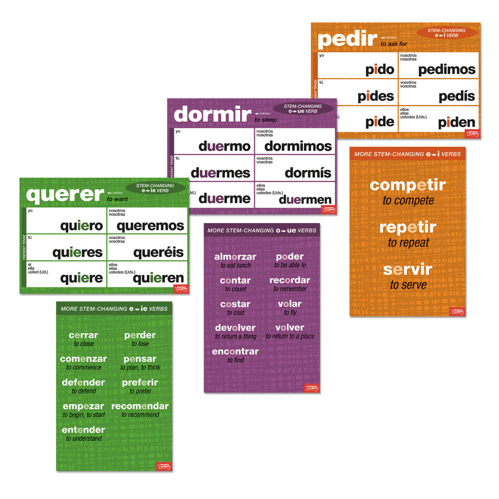 All the Spanish Verb Charts - Set of 18