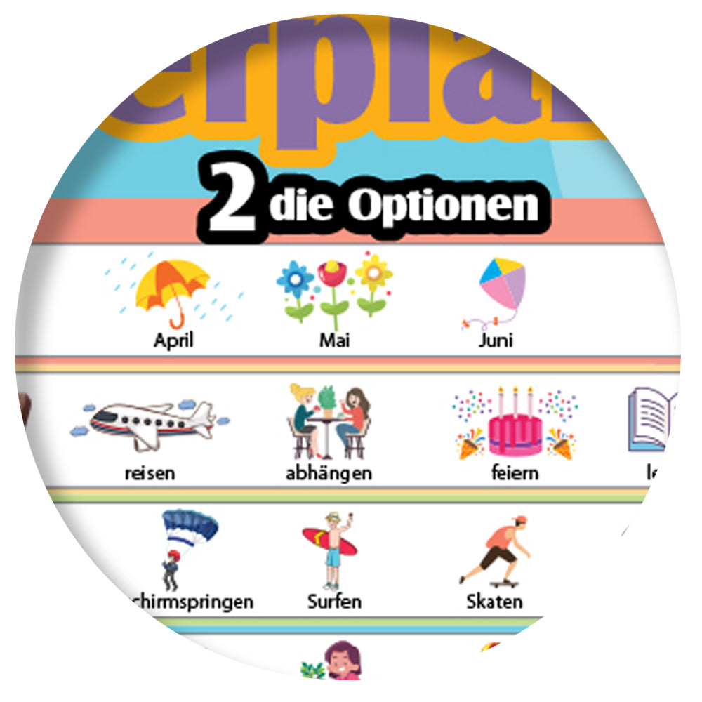 1-2-3 Chat With Me - Set of 9 German Chat Mats - Digital Download