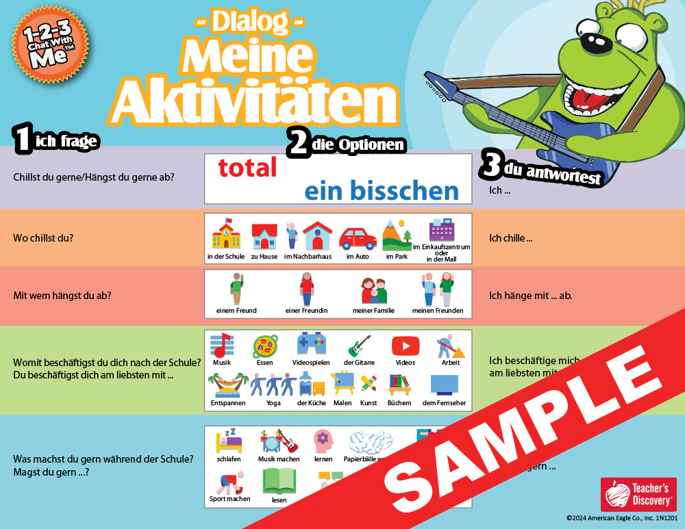 1-2-3 Chat With Me - Set of 9 German Chat Mats