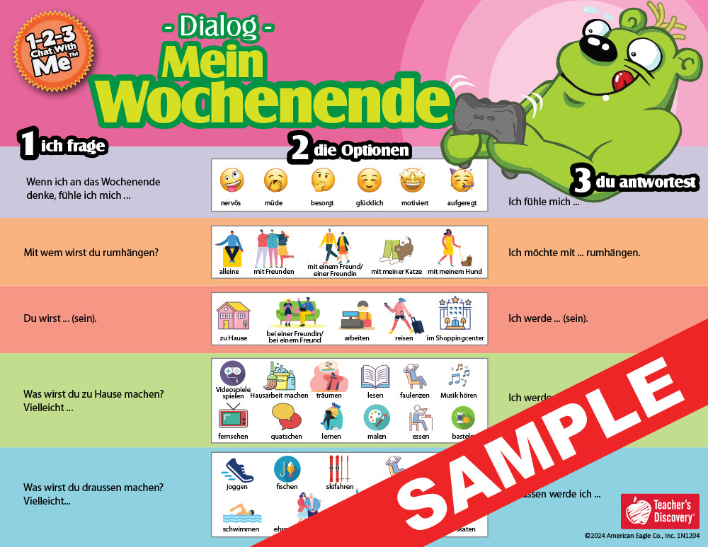 1-2-3 Chat With Me - Set of 9 German Chat Mats