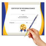 French Appreciation Certificates and Pencils Set of 15