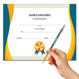 German Appreciation Certificates and Pencils Set of 15