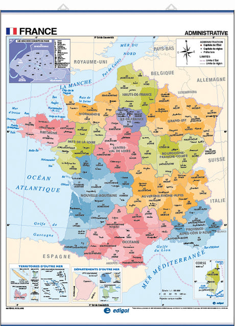 Map of France in French