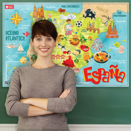 Illustrated Map of Spain - Spanish - Poster