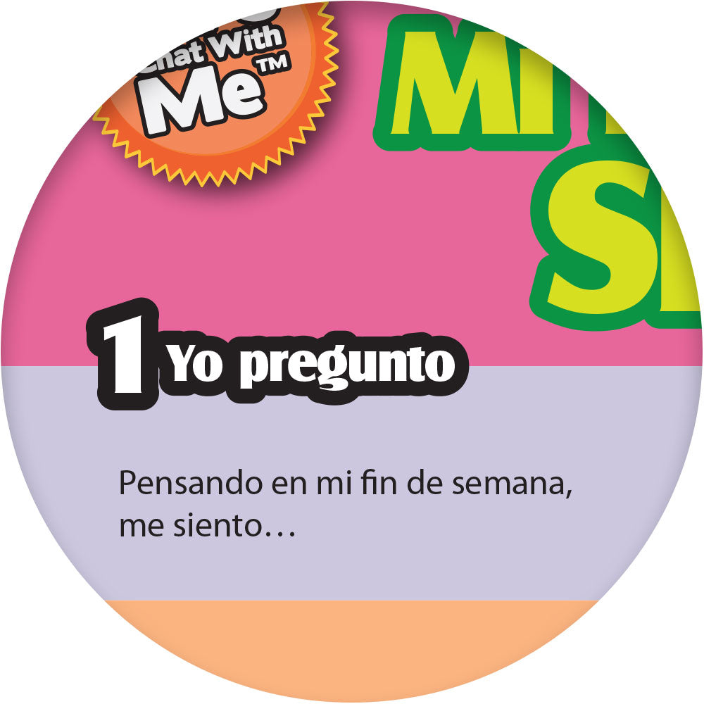 1-2-3 Chat With Me: Mi fin de semana Spanish Chat Mat Laminated Set of 33