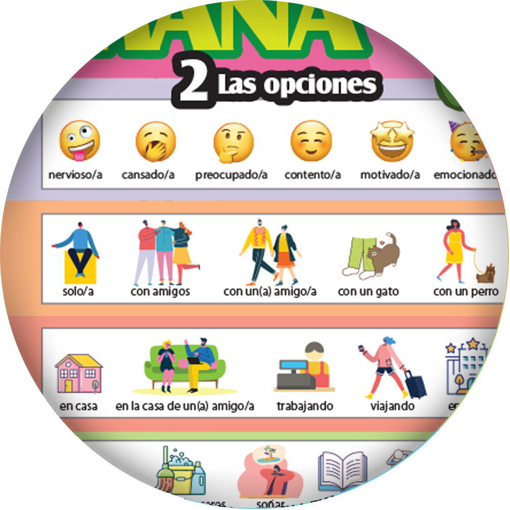 1-2-3 Chat With Me: Mi fin de semana Spanish Chat Mat Tear-Off Pad of 100