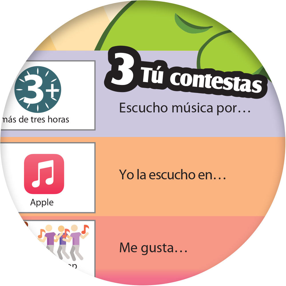 1-2-3 Chat With Me: Me gusta la música Spanish Chat Mat PDF Download