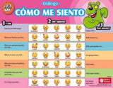 1-2-3 Chat With Me: Cómo me siento Spanish Chat Mat Laminated Set of 33