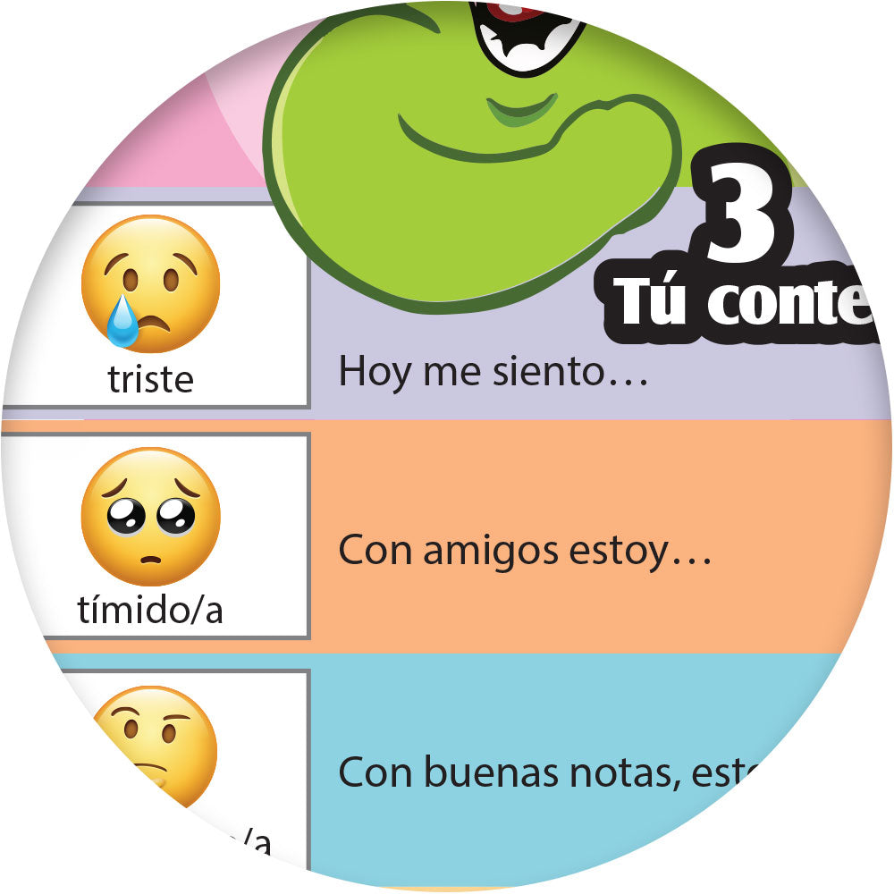 1-2-3 Chat With Me: Cómo me siento Spanish Chat Mat Laminated Set of 33