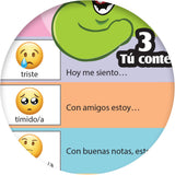 1-2-3 Chat With Me: Cómo me siento Spanish Chat Mat Laminated Set of 33