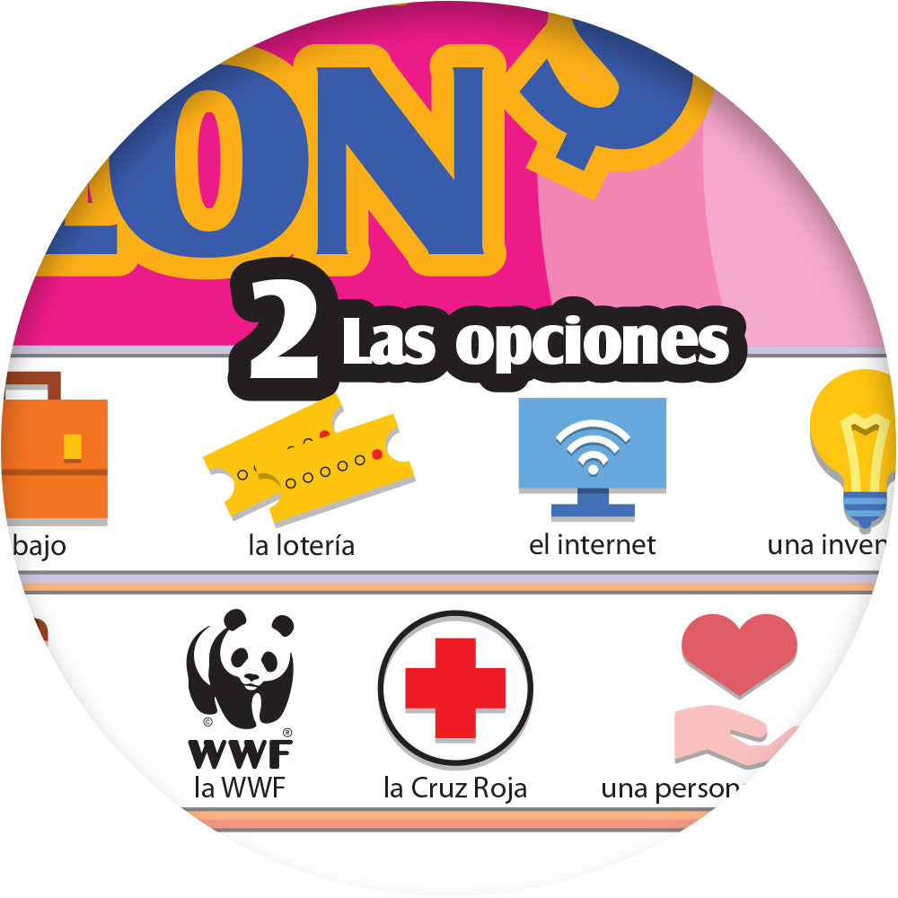 1-2-3 Chat With Me: Si gano un millón Spanish Chat Mat Laminated Set of 33