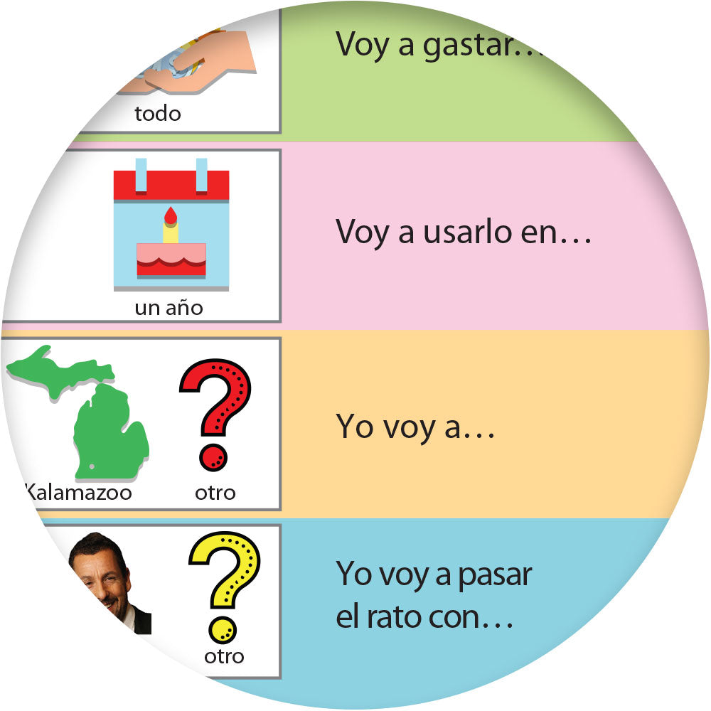 1-2-3 Chat With Me: Si gano un millón Spanish Chat Mat Laminated Set of 33