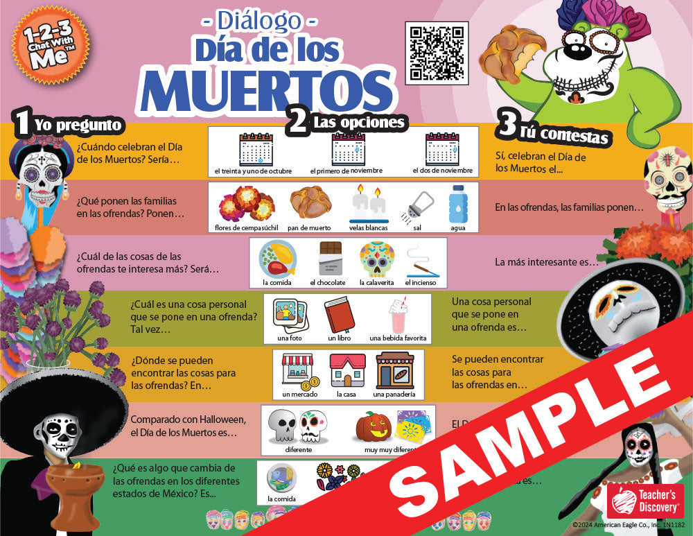 1-2-3 Chat With Me: Día de los Muertos VIDEO Chat Mats