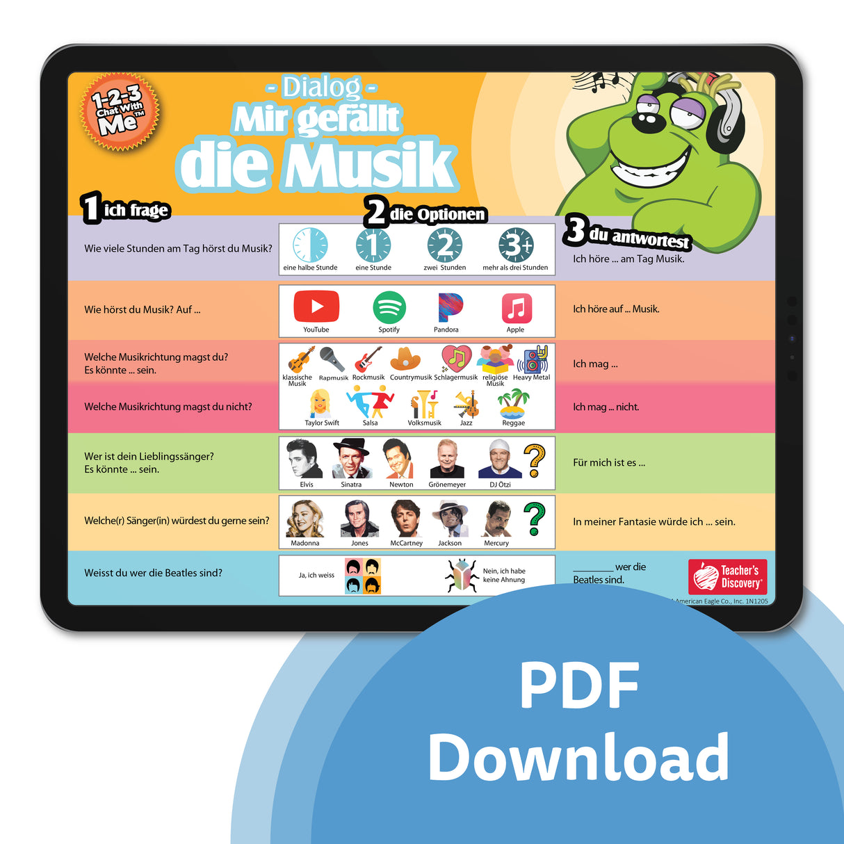 1-2-3 Chat With Me: Mir gefällt die Musik German Chat Mats - Download