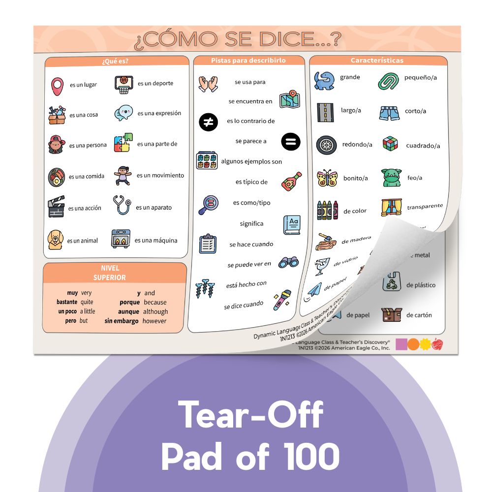 Dynamic Language Chat Mat Circumlocution Tear-Off Pad of 100
