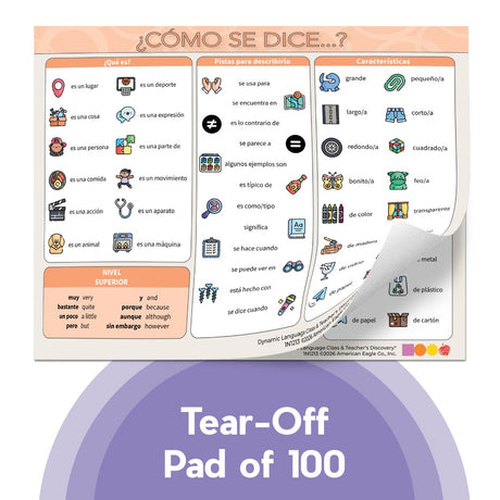 Dynamic Language Chat Mats Set of All 6 Tear-Off Pads of 100