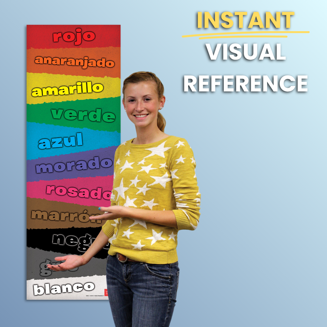 Colors Skinny Poster for Spanish Classrooms