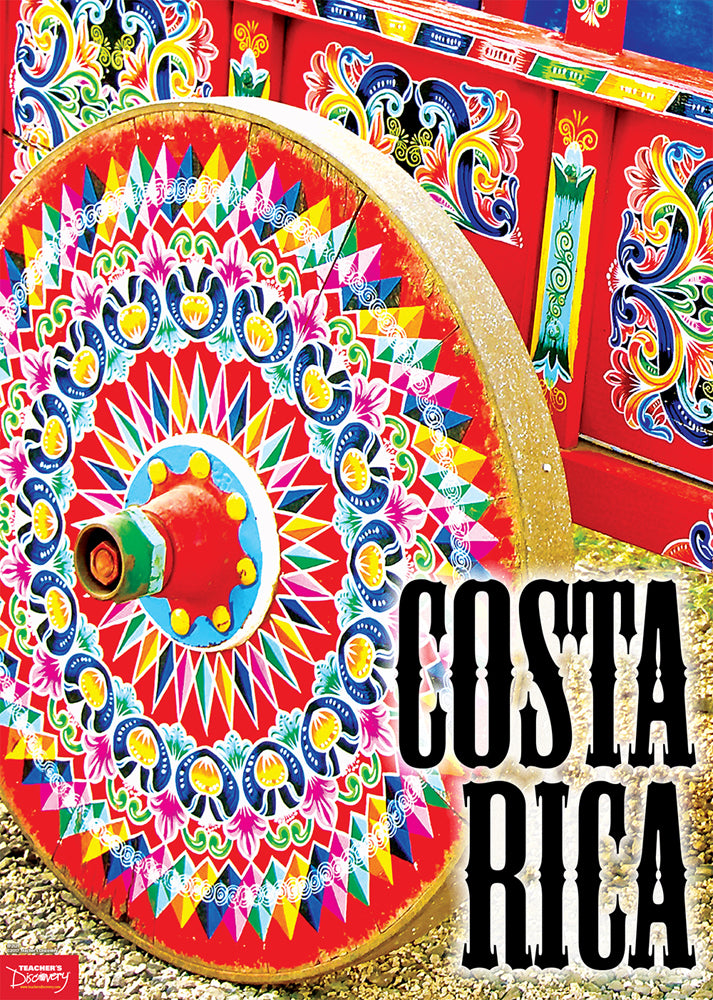 Costa Rica, Ox Cart Spanish Travel Poster