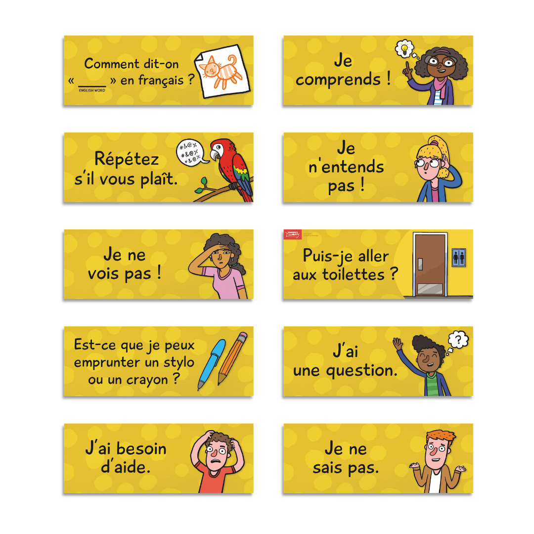 Classroom Phrases Signs, Set of 12 for French Classrooms