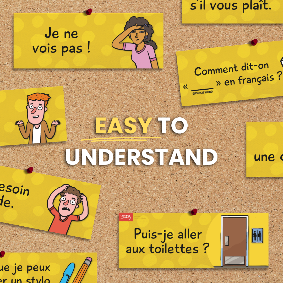 Classroom Phrases Signs, Set of 12 for French Classrooms