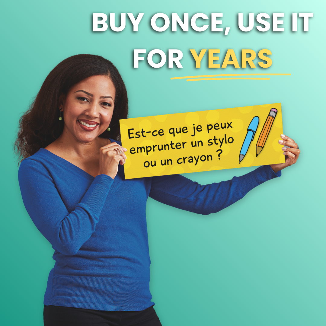 Classroom Phrases Signs, Set of 12 for French Classrooms