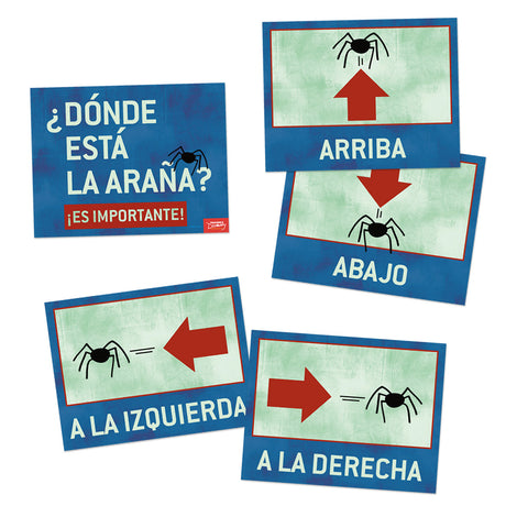 Where Is the Spider? Spanish Directions Signs - Set of 17