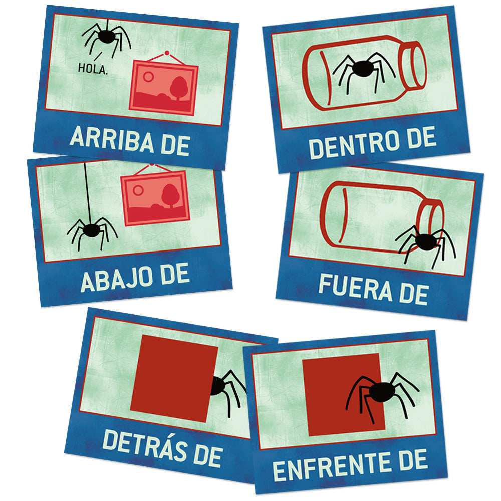 "Where Is the Spider?" Directions - Spanish - Signs - Set of 17