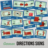 Where Is the Spider? German Directions Signs - Set of 17