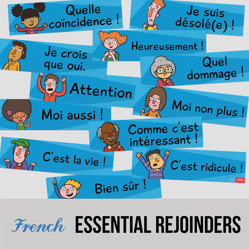 Essential French Rejoinder Signs - Set of 12