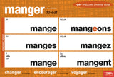 Spelling/Accent Change French Verbs Chart Set