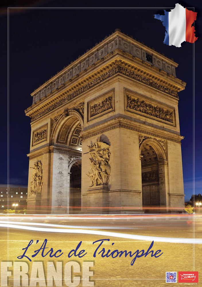 France L'Arc de Triomphe Enhanced® French Travel Poster