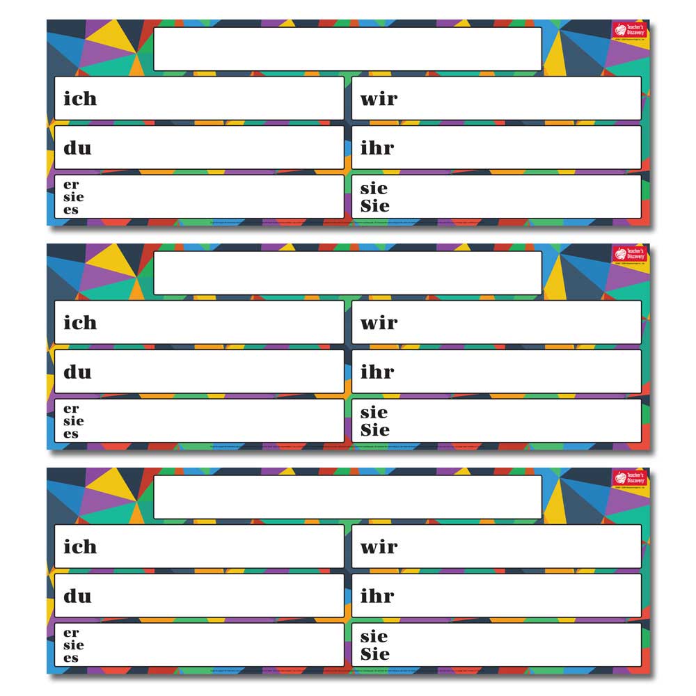 Dry-Erase German Verb Charts Set of 3