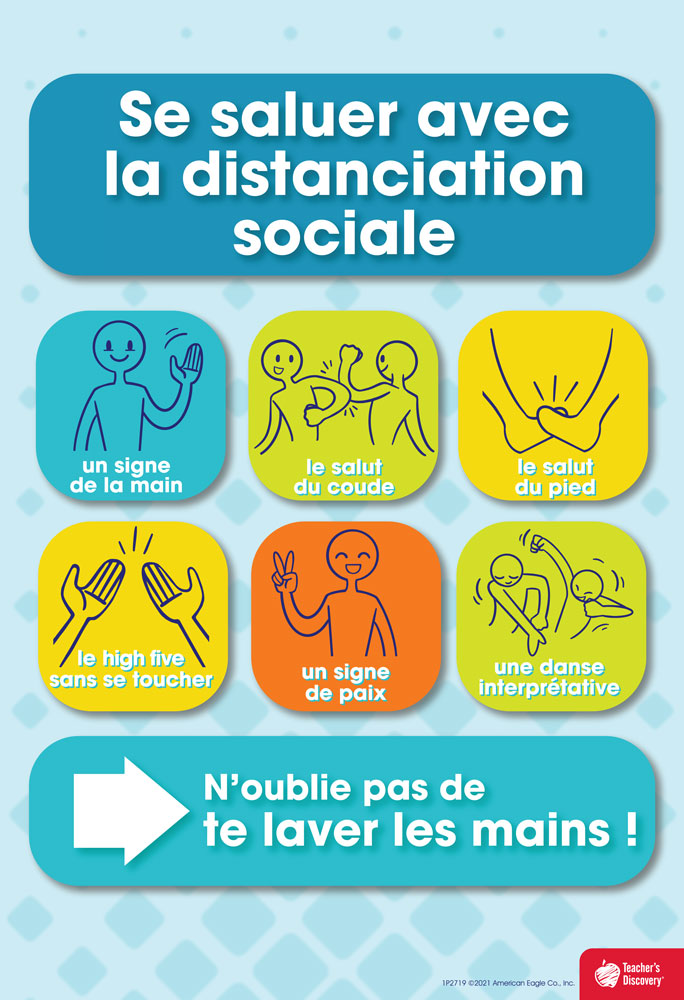 Social Distancing Greetings French Mini-Poster