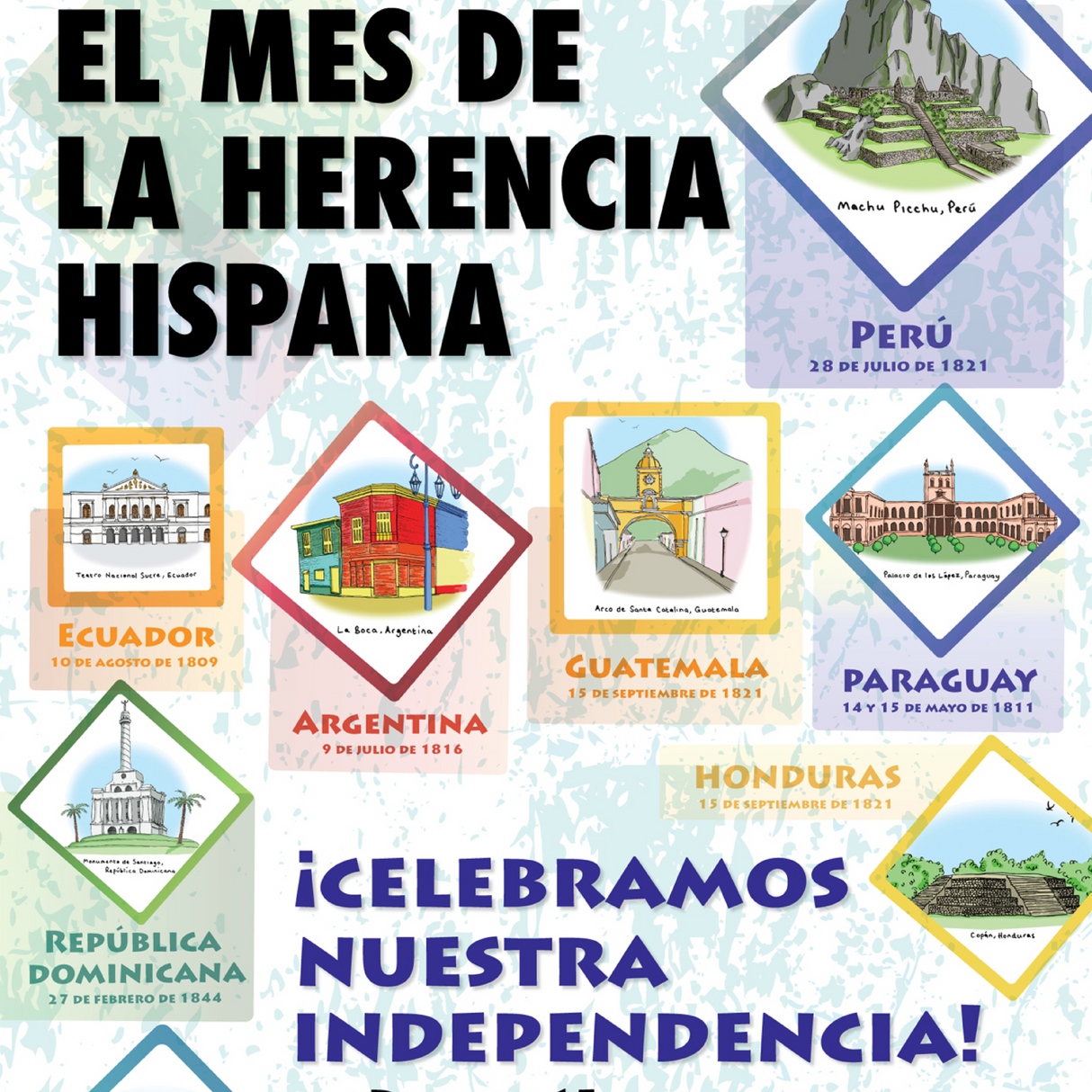 Hispanic Heritage Month - Spanish - Door Poster