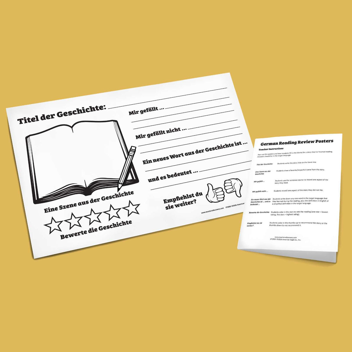 German Reading Review Posters - Set of 30