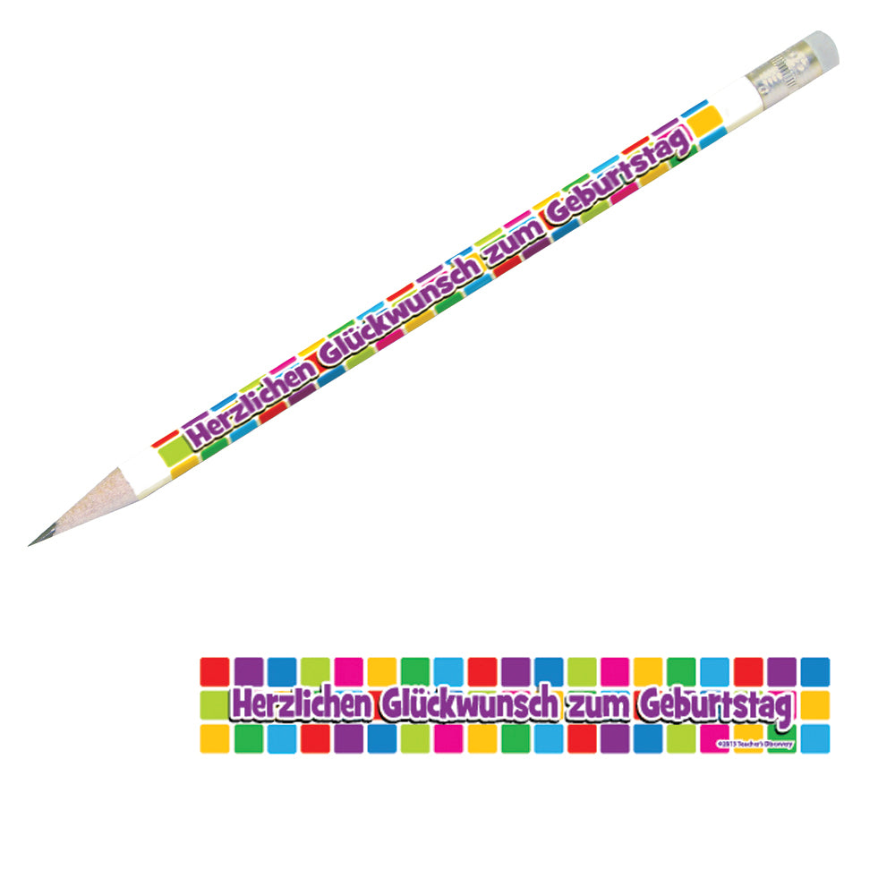 German Happy Birthday Enhanced® Pencils - Two Dozen