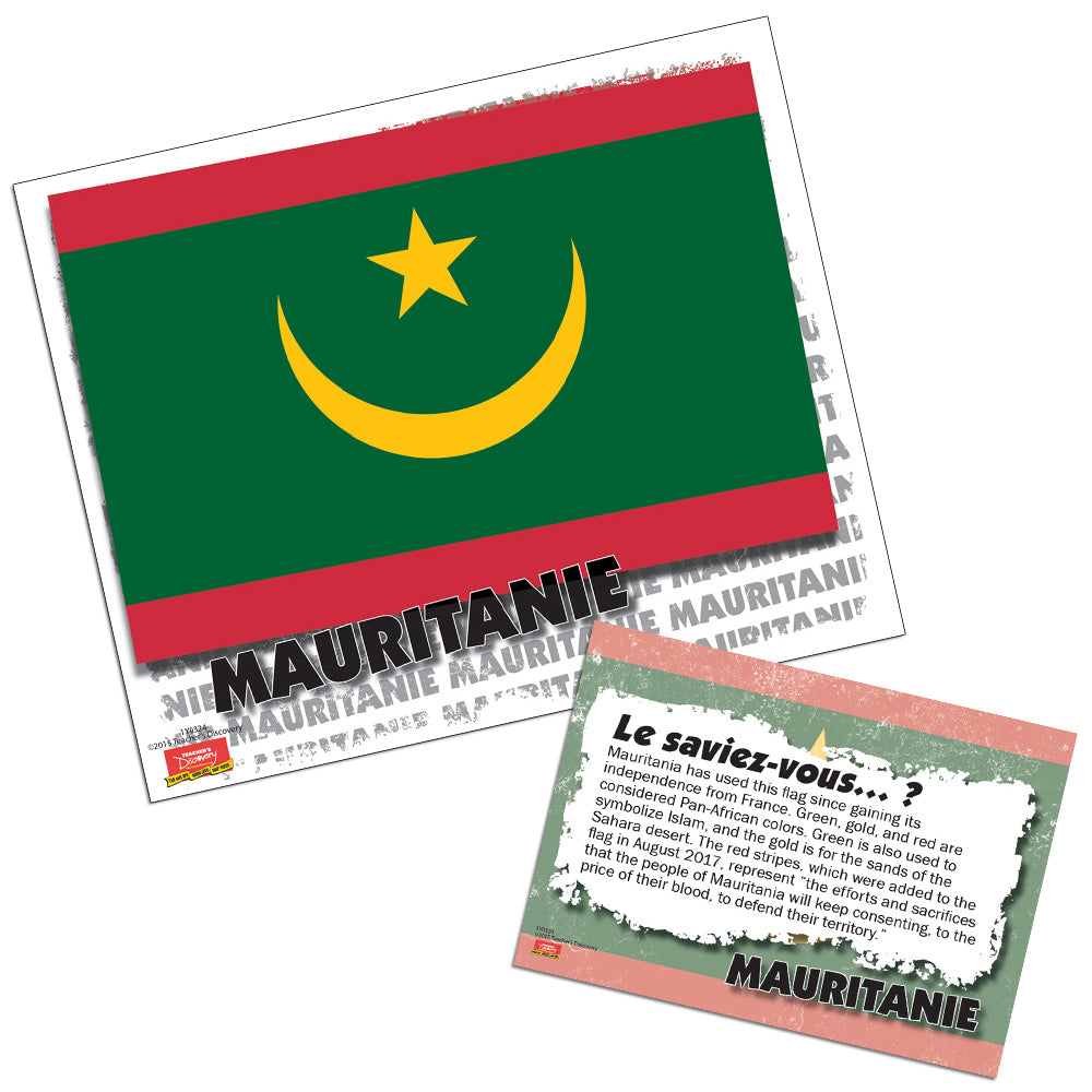 Flags of French-Speaking Countries -Mini Posters with Info Cards - Set of 31