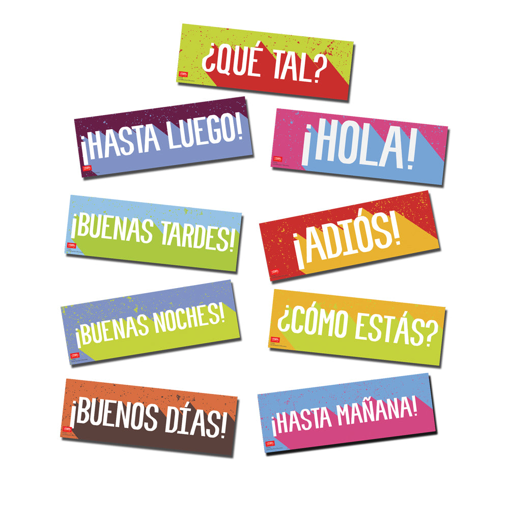 Greetings - Spanish - Signs - Set of 9 – Teacher's Discovery