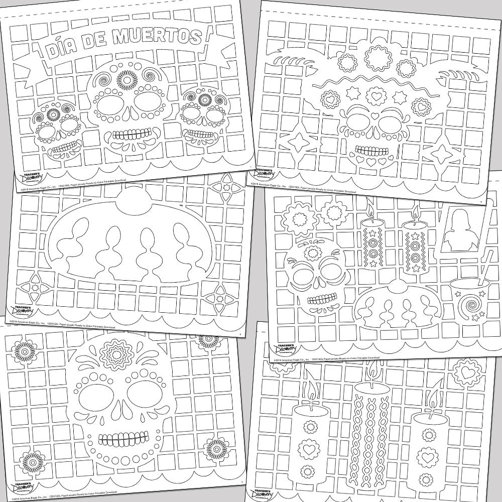 Papel picado Ready-to-Color Printable Download