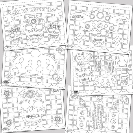 Papel picado Ready-to-Color Printable Download