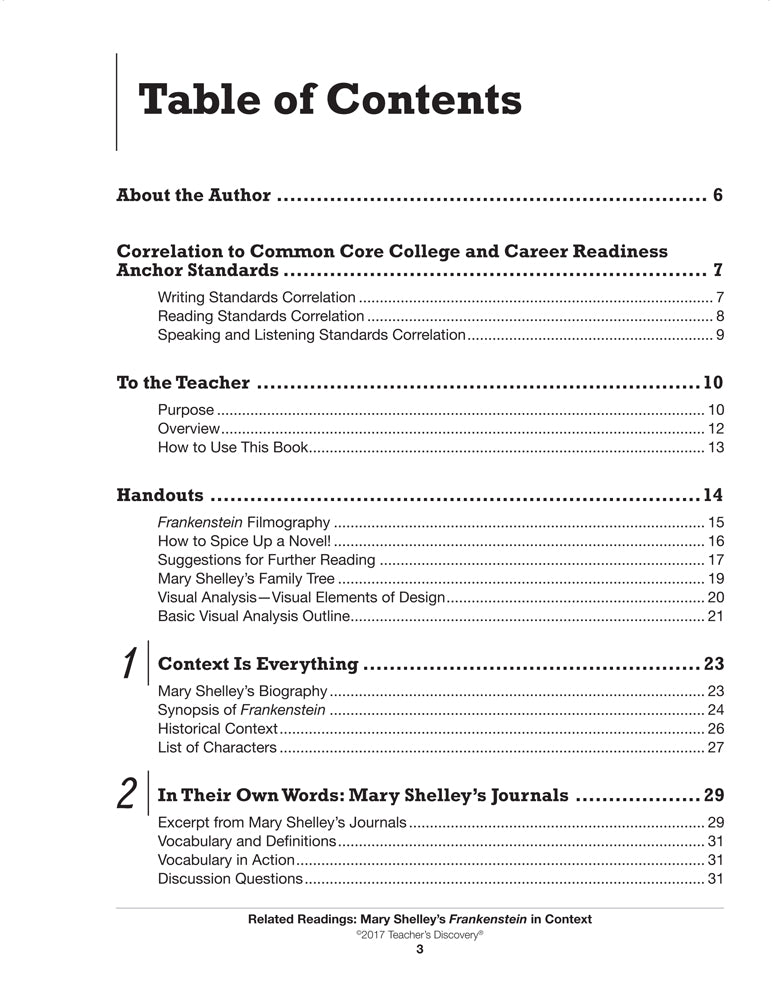 Related Readings: Mary Shelley's Frankenstein in Context Book