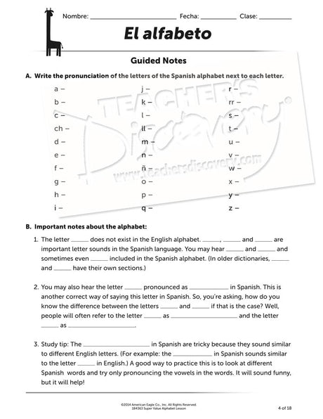 Super Value Alphabet Lesson Spanish Download