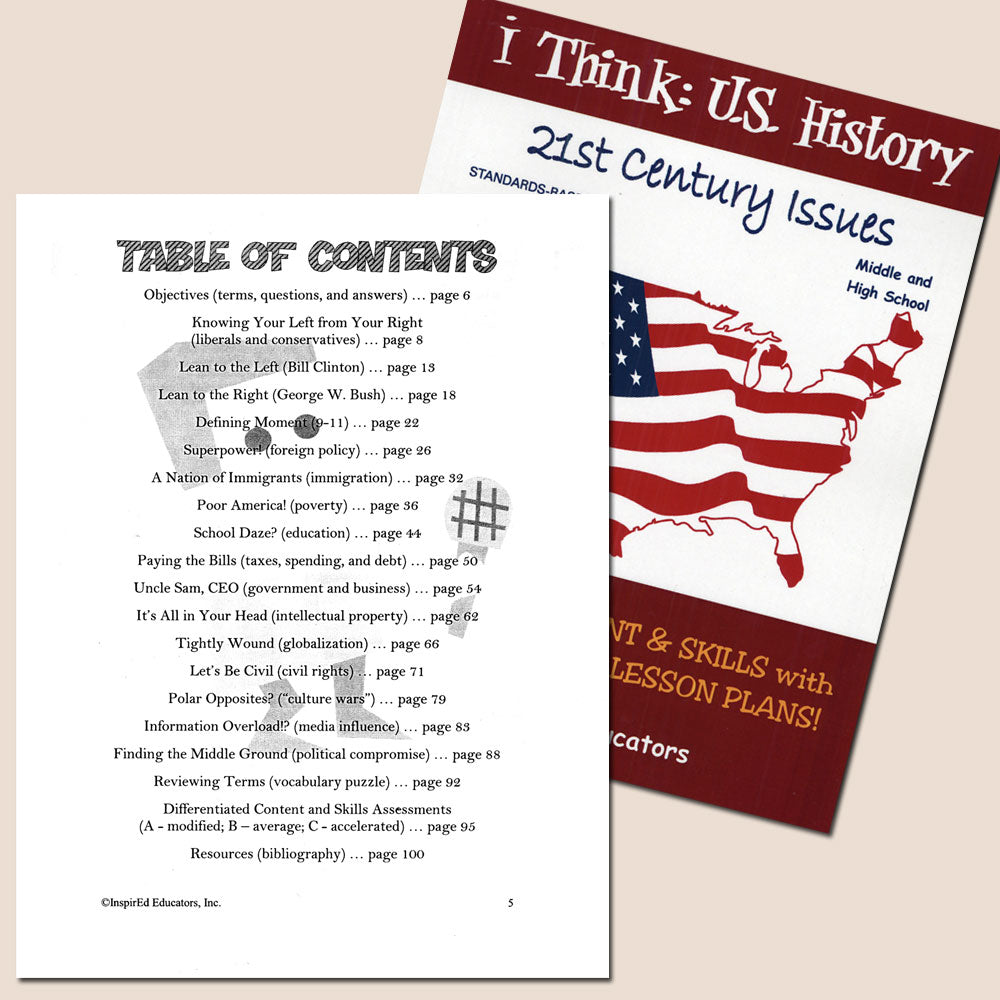 i Think: U.S. History Activity Book Set of 13