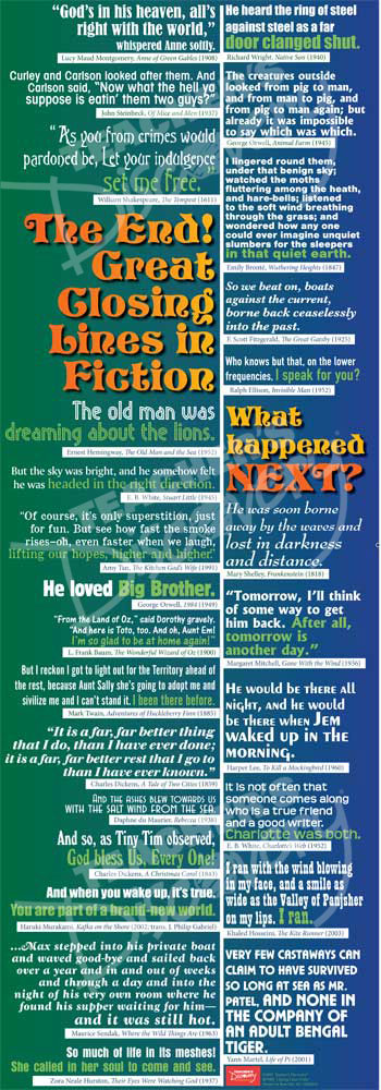 Great Opening and Closing Lines in Fiction Poster Set