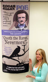 Quoth the Raven: Edgar Allan Poe Fabric Banner with Clips