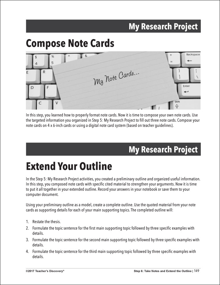 Research Paper Procedure Book