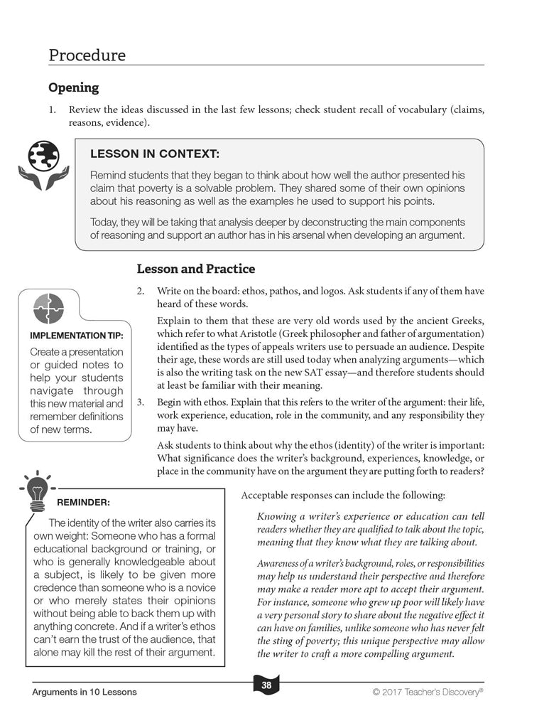 Arguments in 10 Lessons Book